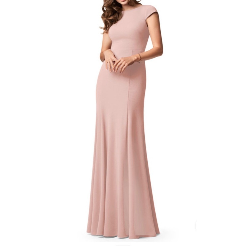 AZAZIE MEARA Dusty Rose Bridesmaid Floor Length Dress - Medium